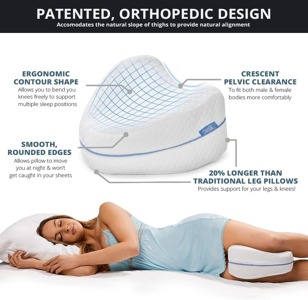 Side Sleeper Gel Memory Foam Pillow - Ergonomic Support for Whole Body Comfort