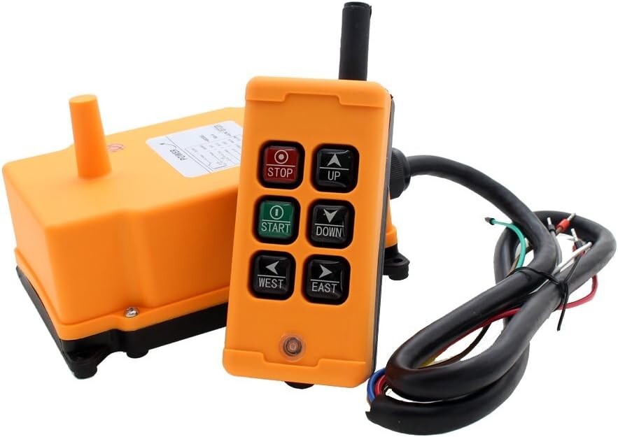 Wireless Crane Remote Control – Robust 6-Key Push Button Switch for Heavy Duty