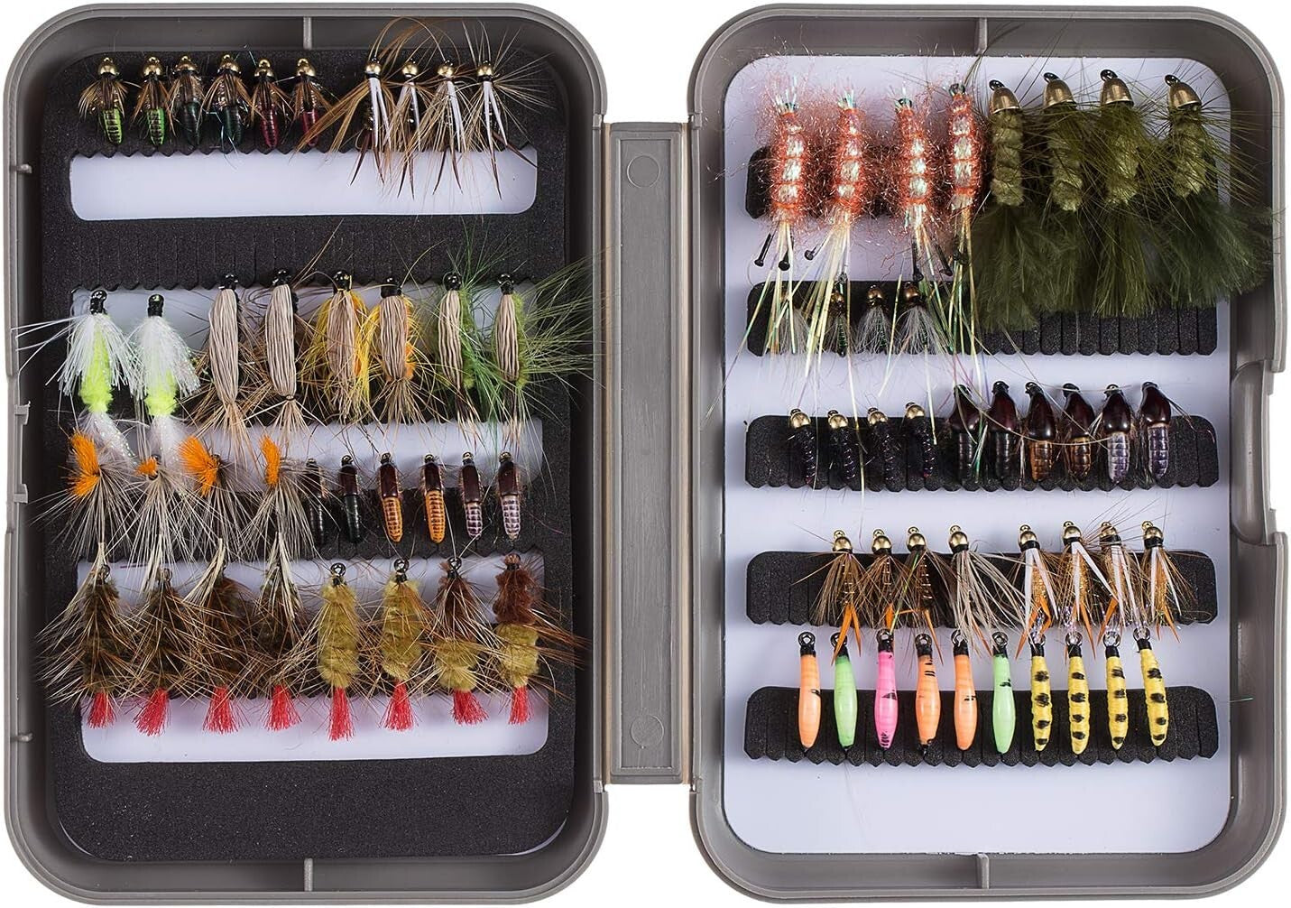 76 Premium Trout Flies with Chemically Sharpened Hooks – Ultimate Fishing Kit