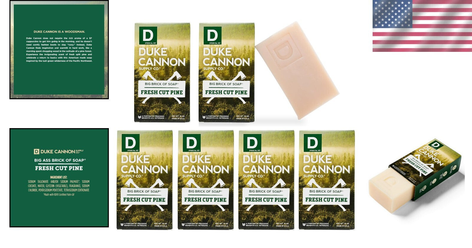 Long-Lasting 10oz Men's Soap Bar - Fresh Cut Pine Scent, Premium Quality