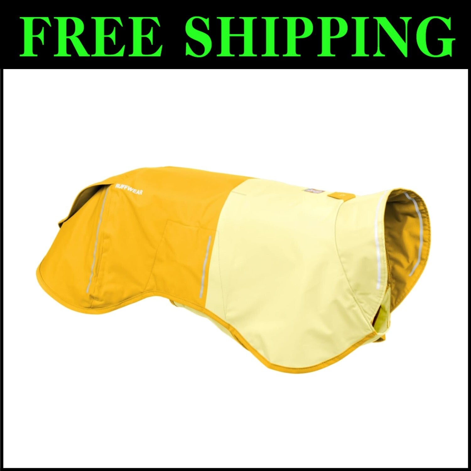 Lightweight Windproof Dog Jacket with Reflective Trim - Small Mineral Yellow