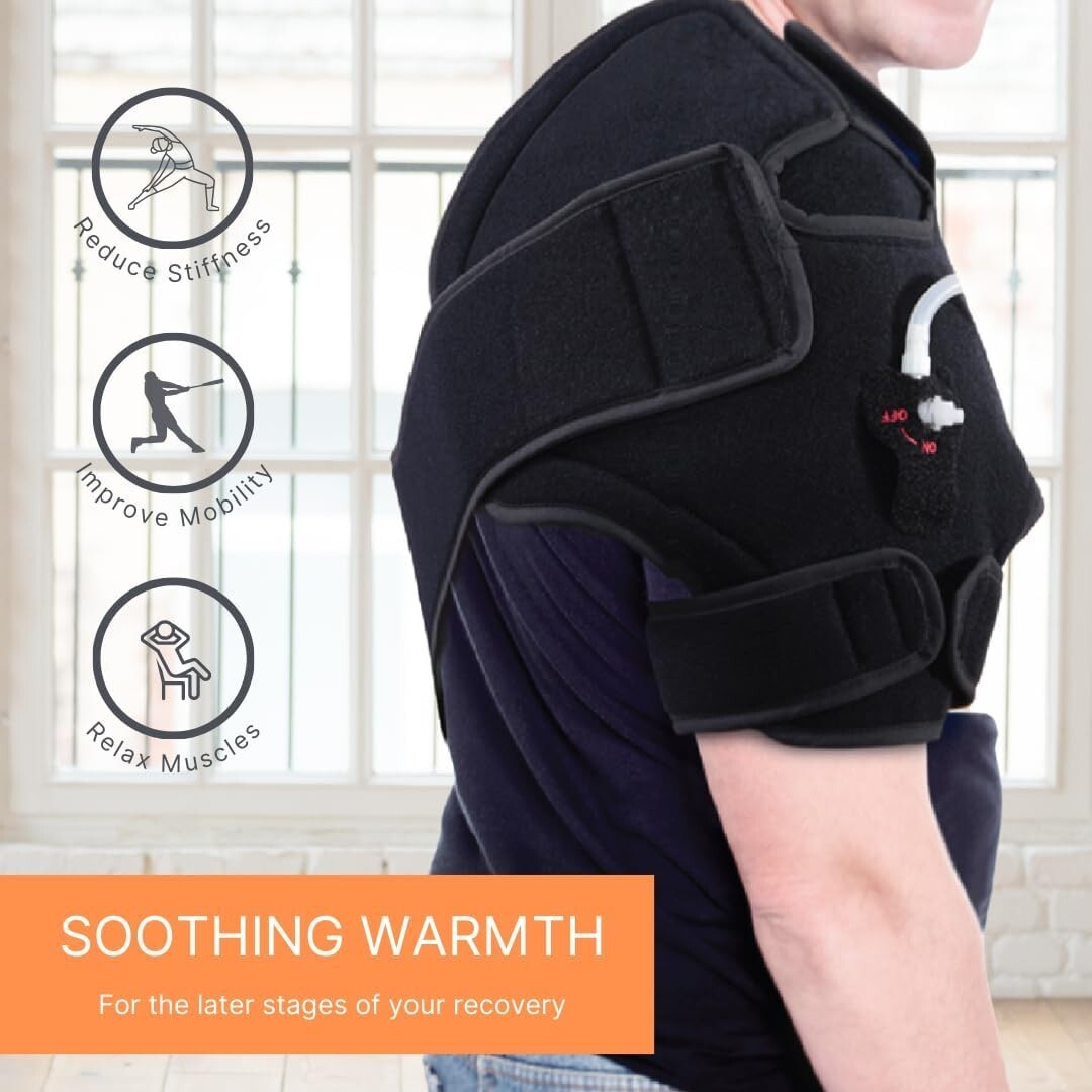 Universal Hot or Cold Therapy Shoulder Brace - Ideal for Rotator Cuff Recovery