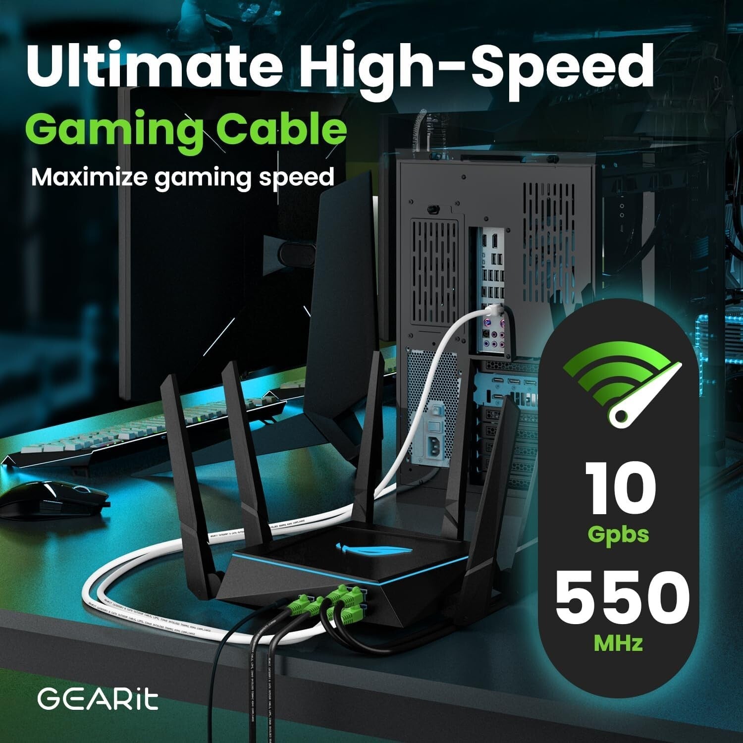 Durable 250ft Outdoor Cat6 Ethernet Cable with Waterproof Gold Connectors