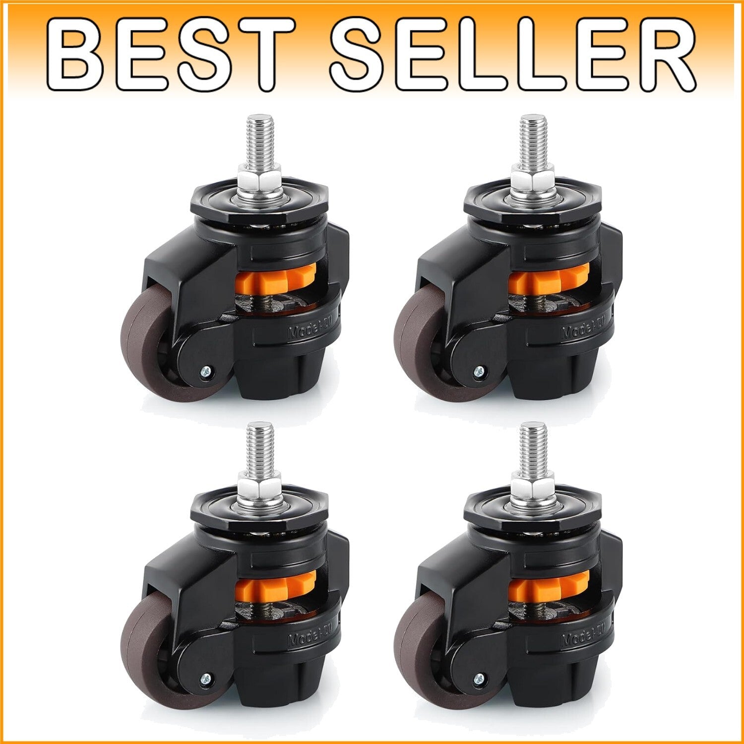 Adjustable Stem Leveling Casters - 4 Pcs for Industrial Equipment & Workbench
