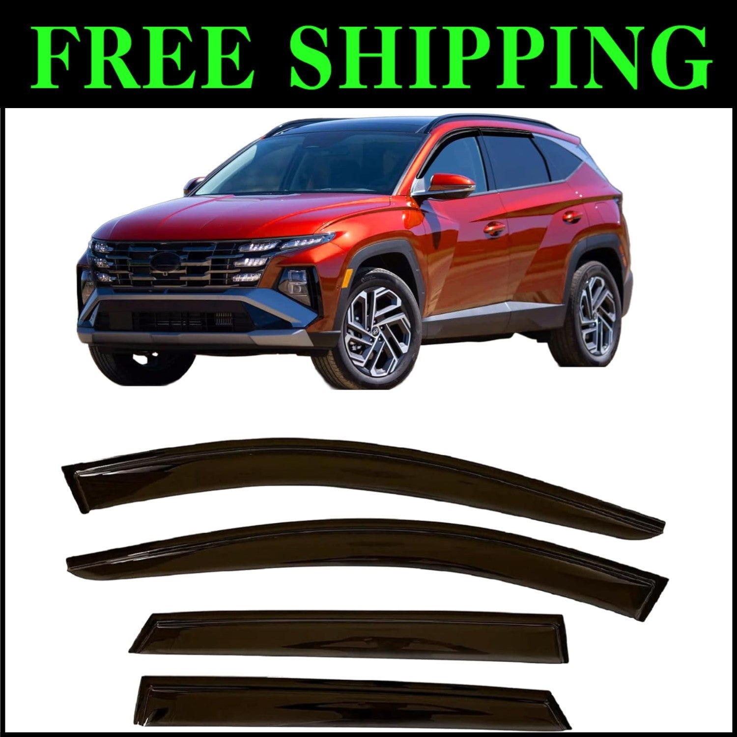 Durable Tinted Vent Shade for Hyundai Tucson 2022-2025 - Reduce Glare & Rain