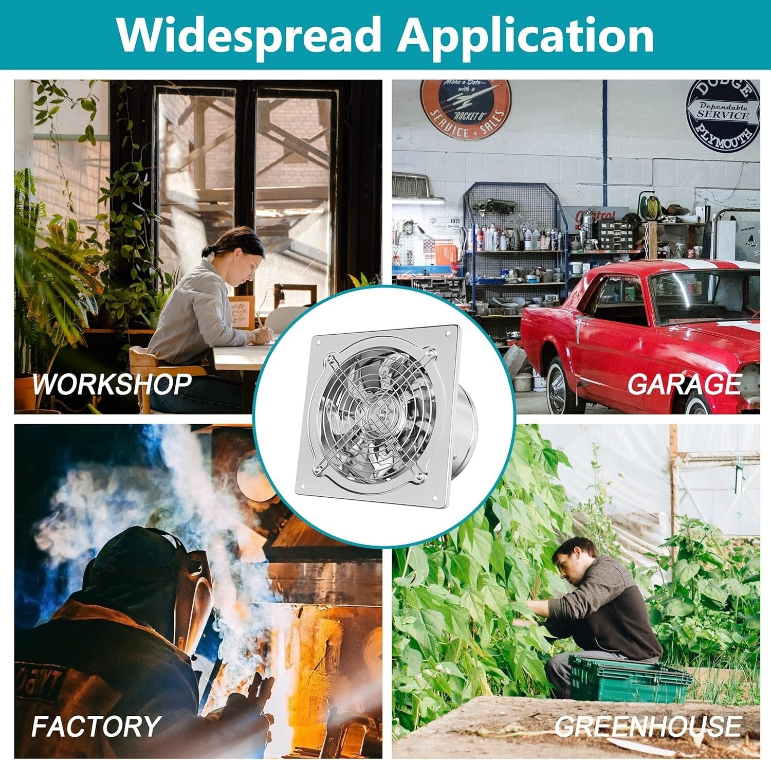 Water-Resistant 10-Inch Garage Exhaust Fan - Efficient Fume Extraction Solution