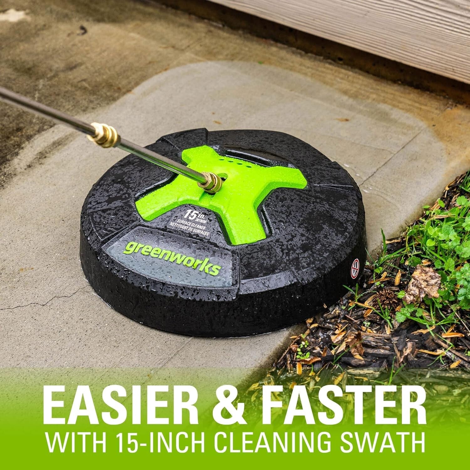 Compact 15-Inch Green Surface Cleaner with 26 oz Tank - Ideal for Quick Cleaning