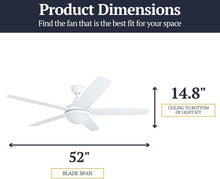 Load image into Gallery viewer, Modern Tri-Mount 52” Ceiling Fan with 5 Blades &amp; LED Light - Farmhouse Style