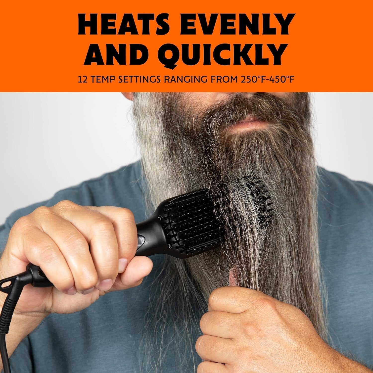 Premium Heated Beard Straightener for Men - Travel Friendly & Lightweight Design