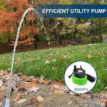 Load image into Gallery viewer, Efficient Swimming Pool Drain Pump - 850 GPH Flow, 3 Adapters &amp; Safety Features