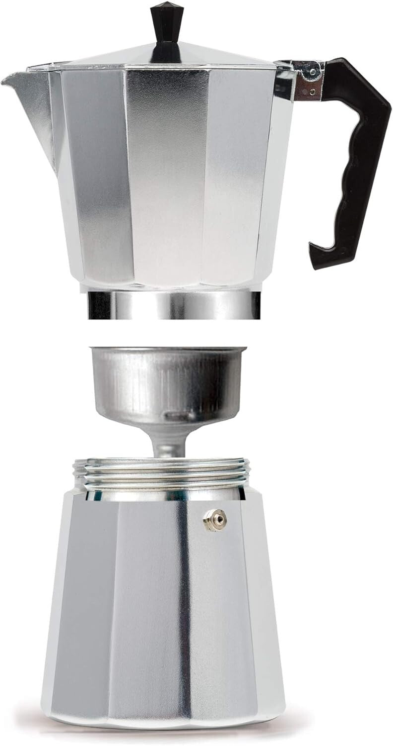 Classic Stovetop Espresso Maker - 12-Cup Moka Pot for Authentic Italian Coffee