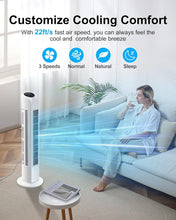 Load image into Gallery viewer, 30" Modern Bladeless Tower Fan: Remote Control &amp; 3 Wind Modes for Home Comfort