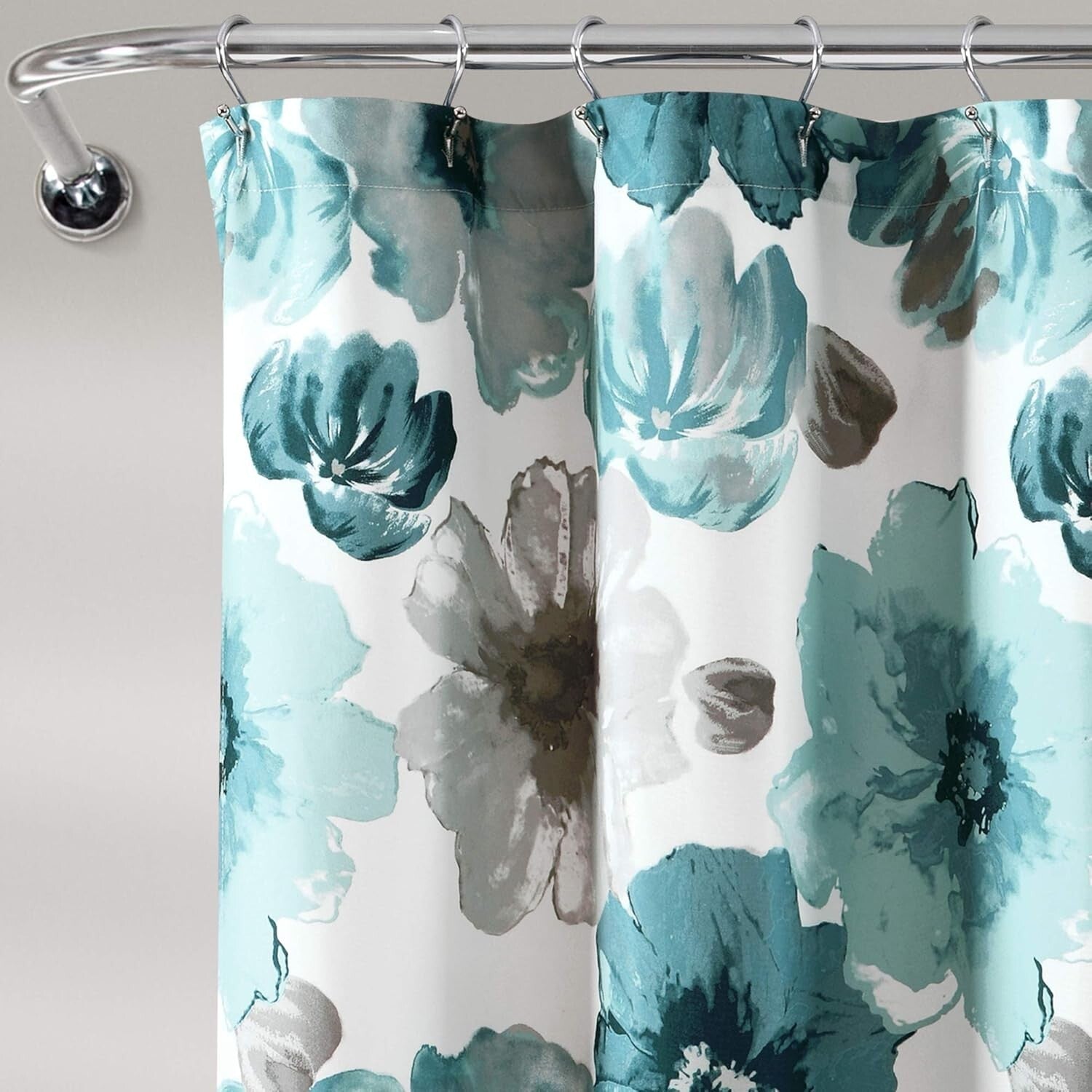 Stylish 100% Polyester Floral Shower Curtain, 72" x 72" - Easy Care and Install