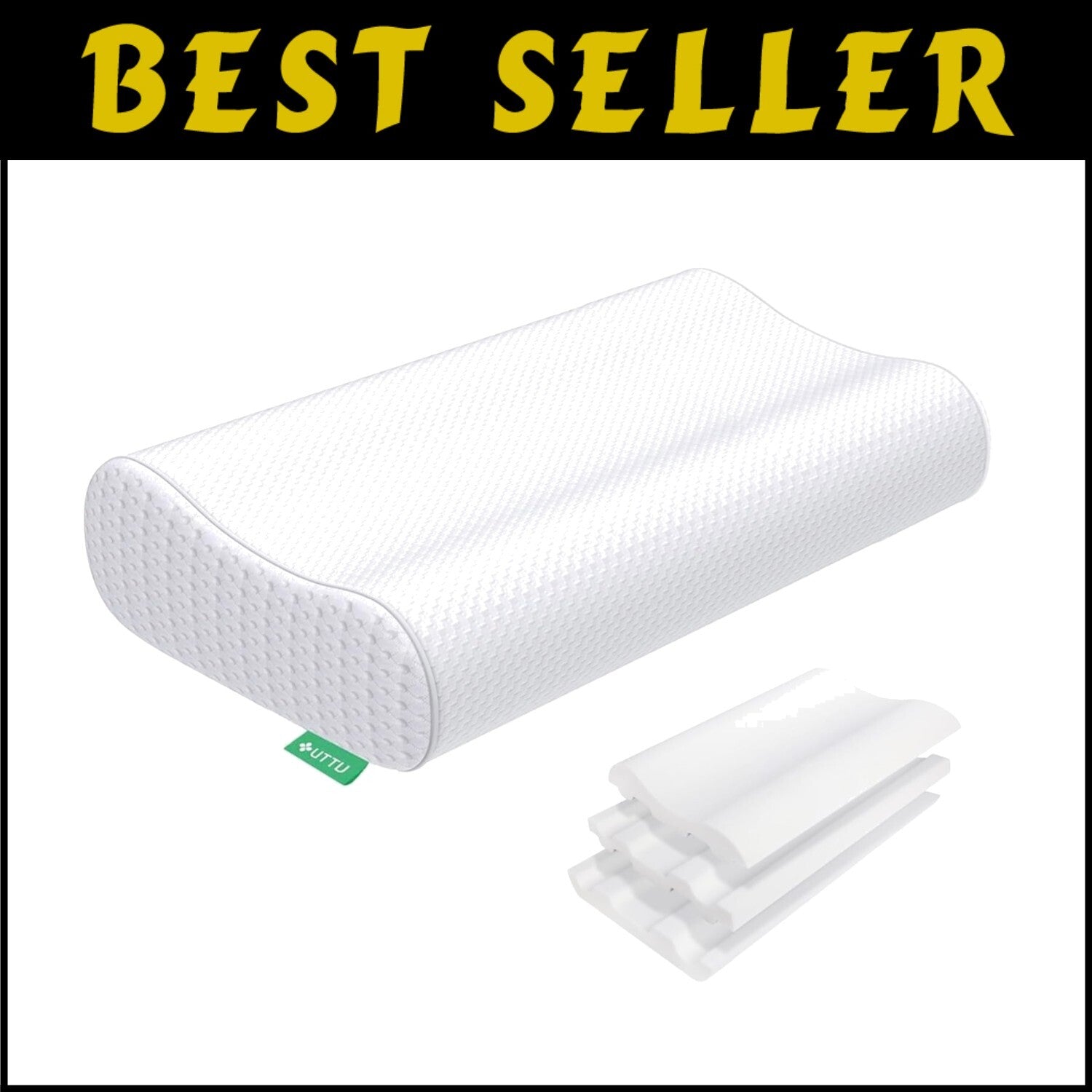 Cooling Contour Neck Pillow - Adjustable Memory Foam for Side & Back Sleepers