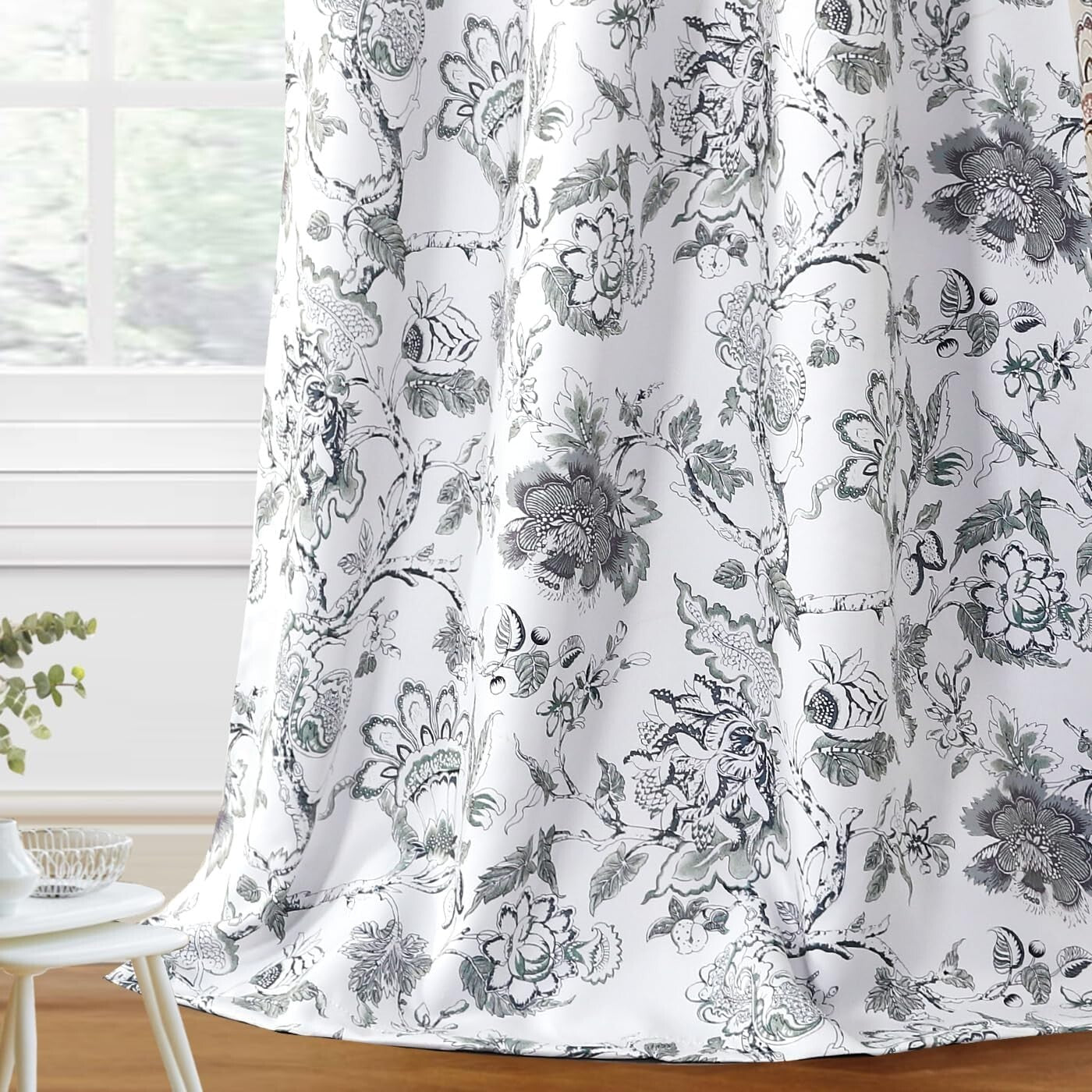 Stylish Blackout Curtains 84" with Floral Print – Energy Saving & Noise Reducing