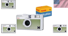 Load image into Gallery viewer, Stylish Striped Green EKTAR H35N Half Frame Camera - Automatic Exposure Included