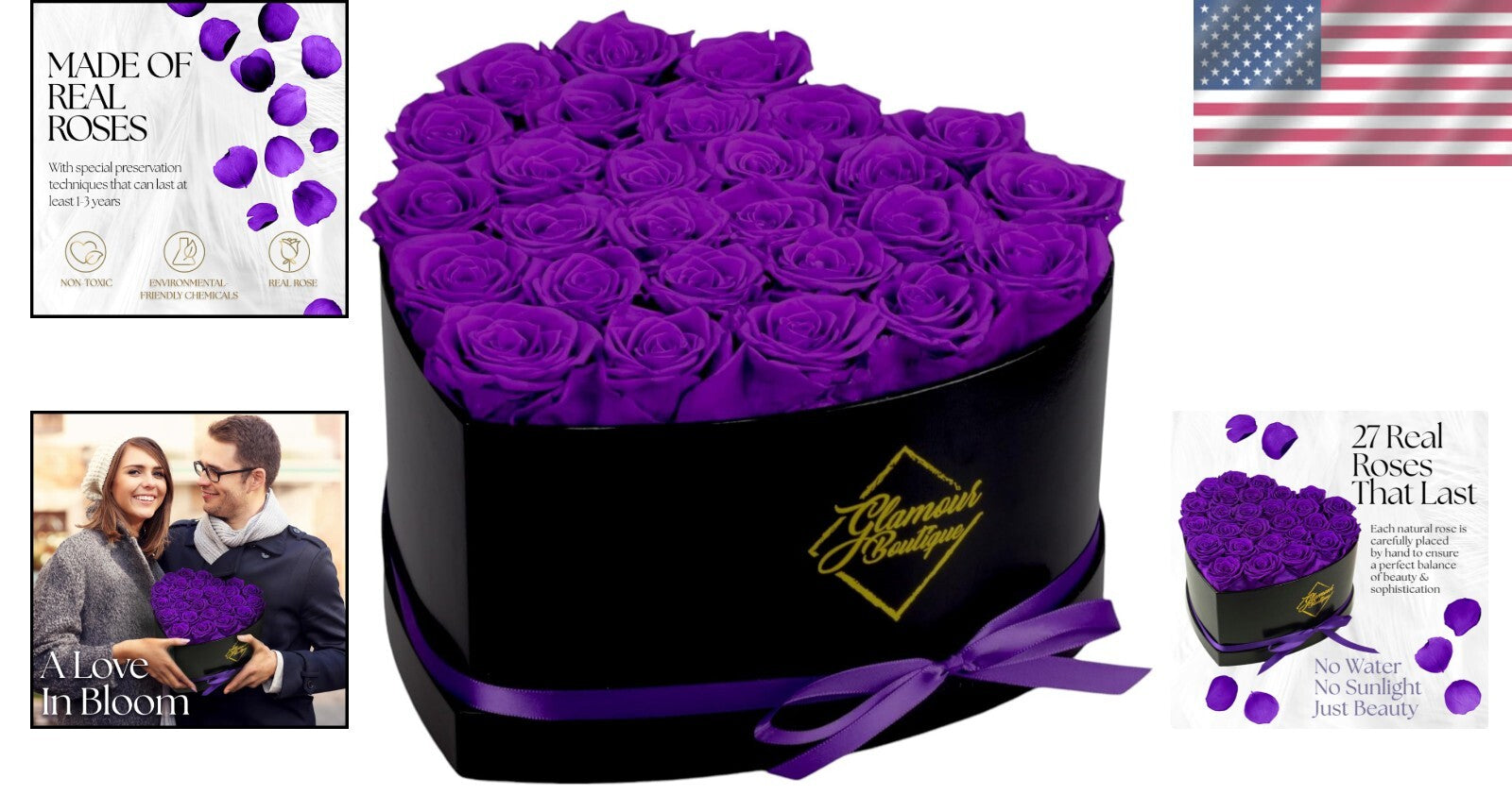 Charming 27 Flower Heart Box - Luxurious Preserved Roses Gift for Loved Ones