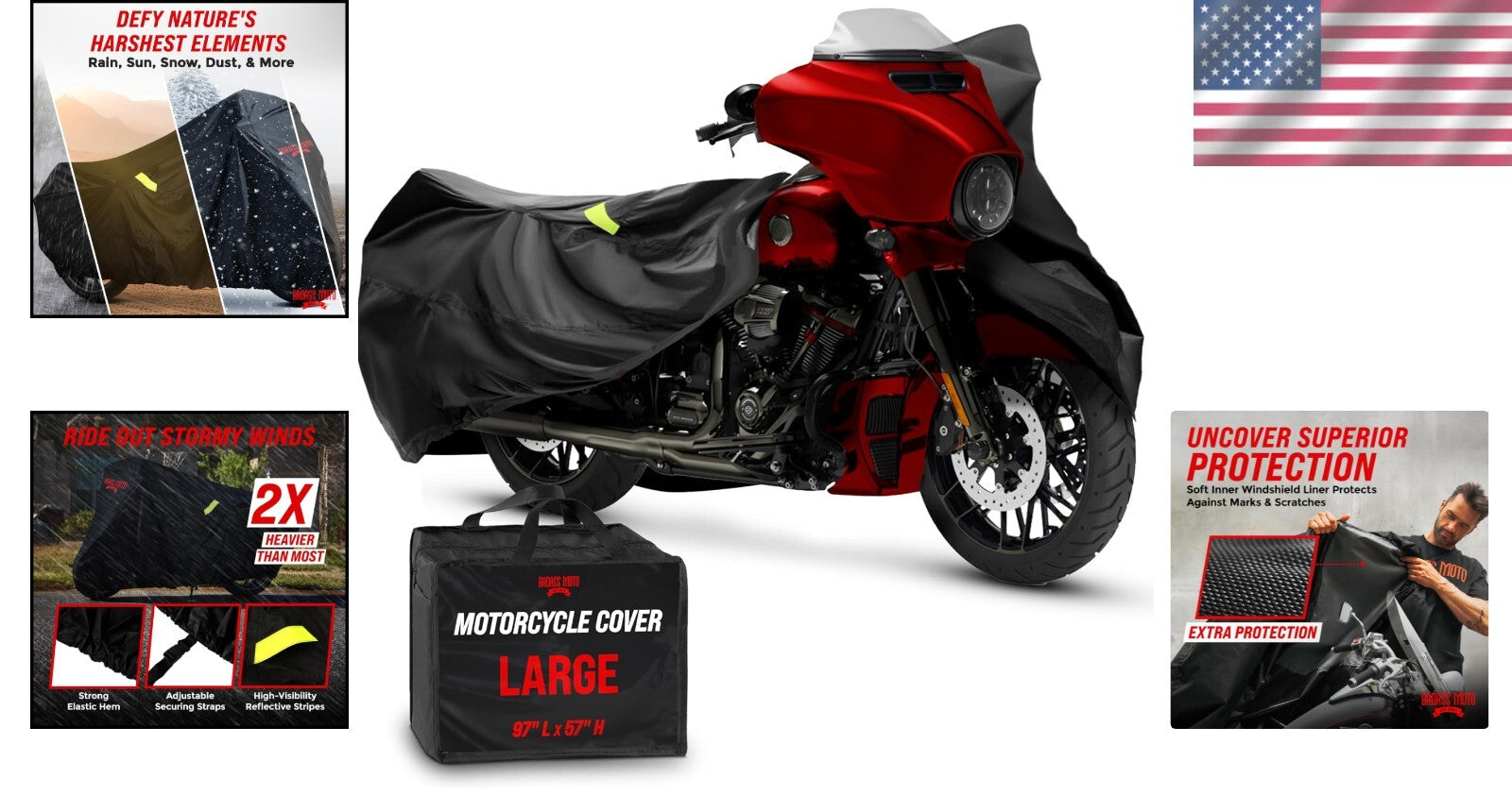 12-Layer Motorcycle Cover Waterproof - Ideal for Outdoor Protection & Security