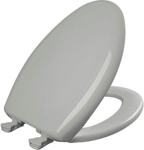 Load image into Gallery viewer, Classic Ice Grey Plastic Toilet Seat with Easy Install and Slow Close Features
