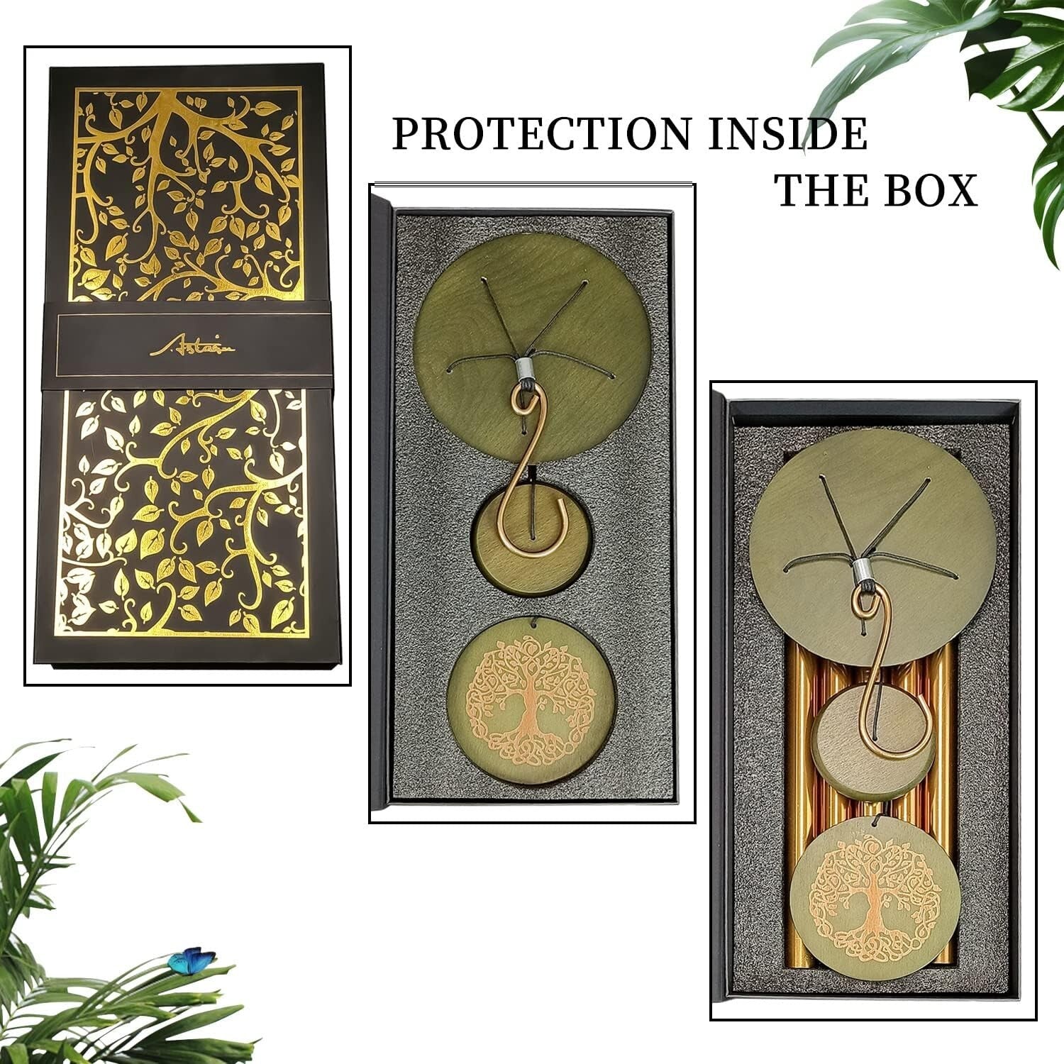 Gold Finish Memorial Wind Chimes - Beautiful Garden Decor Gift for Loved Ones