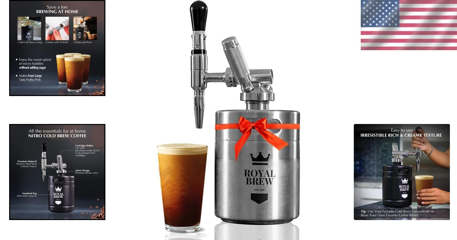 The Original Nitro Cold Brew Coffee Maker - Stainless 64oz Keg & Accessories Kit