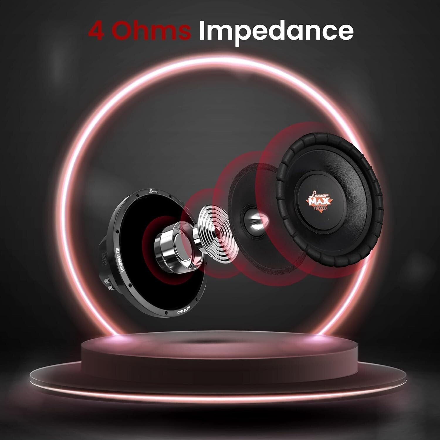 High-Performance 15" Car Subwoofer - Black Non-Pressed Cone & Remote Control