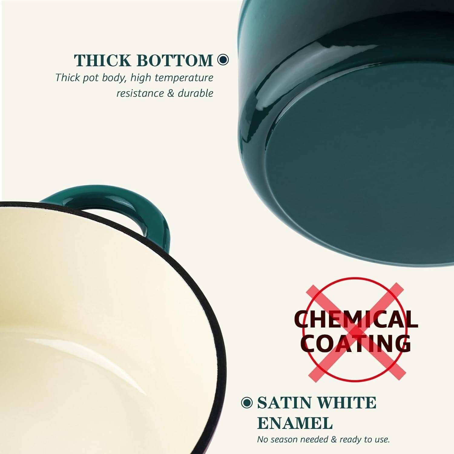 Exceptional Heat Mastery: 7QT Enameled Dutch Oven with Cookbook & Lid Included