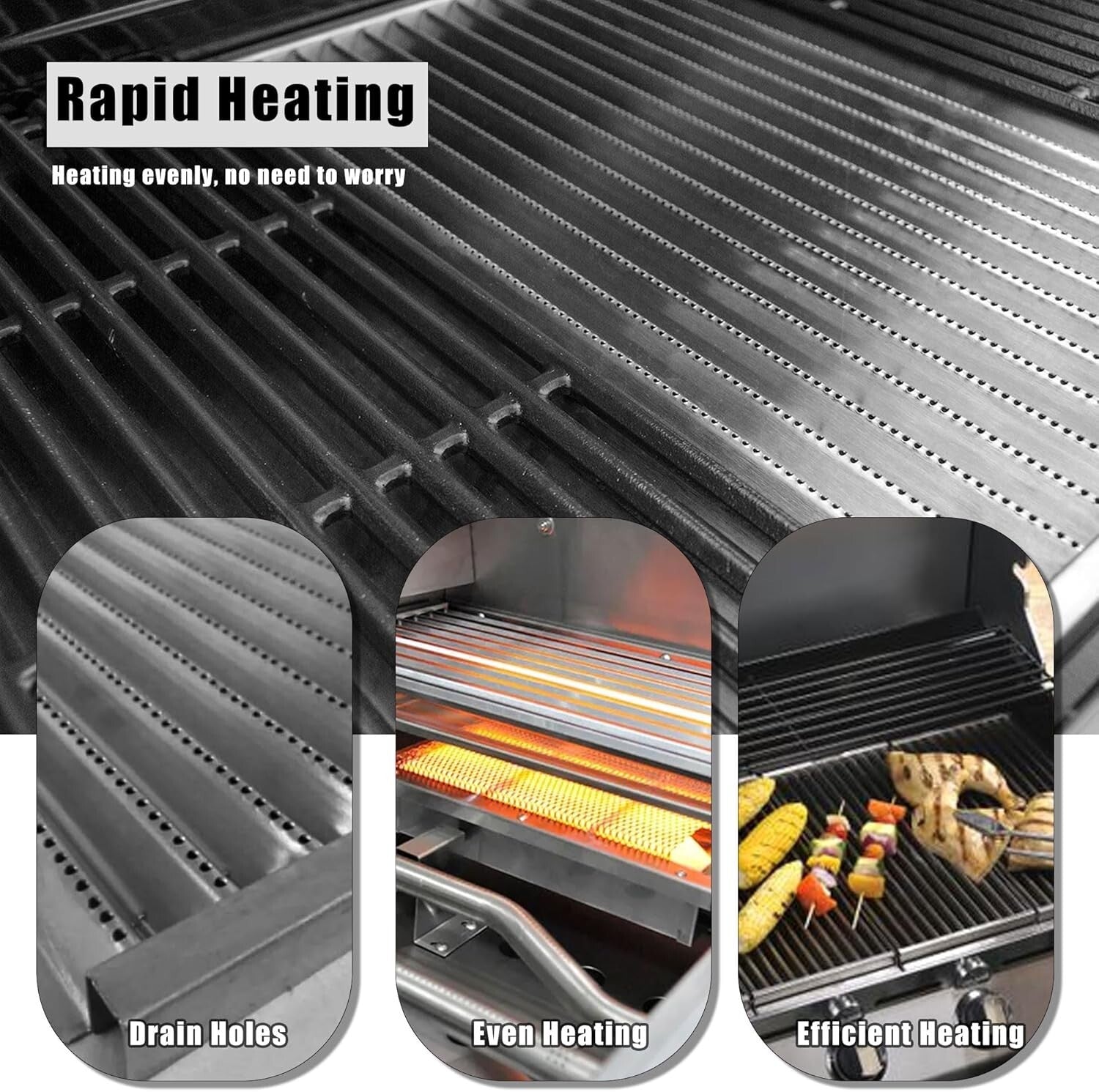 Durable 17" Emitter Plates for Charbroil Grill Series - Rust and Heat Resistant