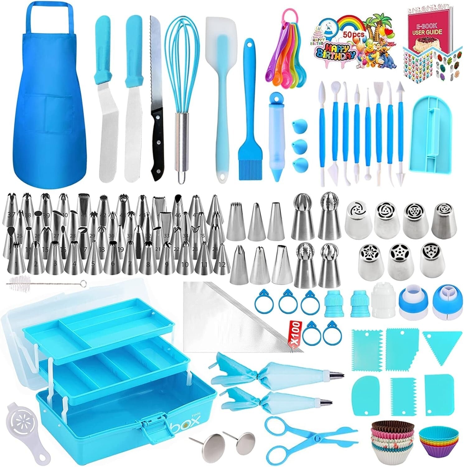 Professional Cake Decoration Set - 368 Food-Grade Tools with Gift Box Included