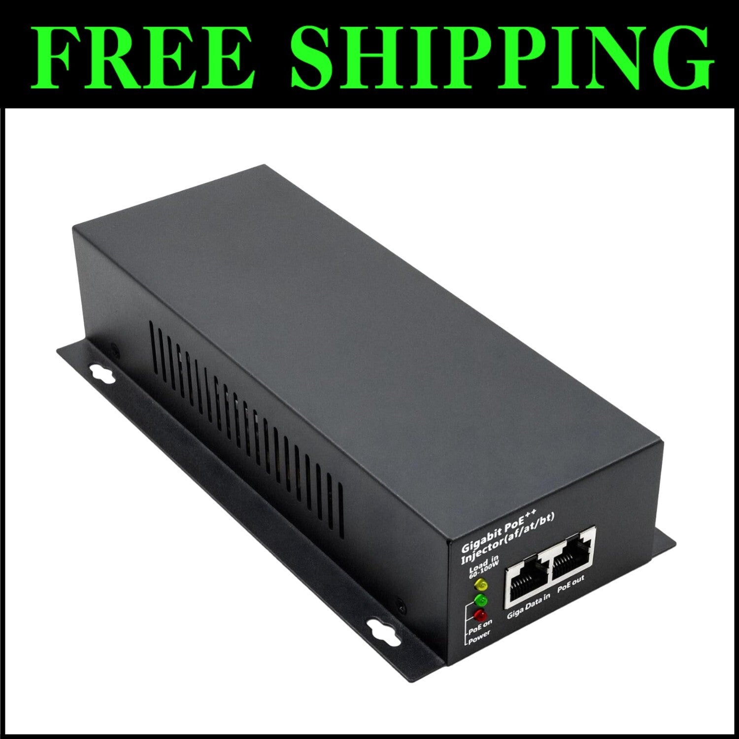 Efficient 90W PoE++ Injector Adapter - 10/100/1000Mbps High-Speed Connectivity