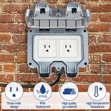 Load image into Gallery viewer, Weatherproof Outdoor Electrical Socket with 32.8Ft Extension Cord for Security
