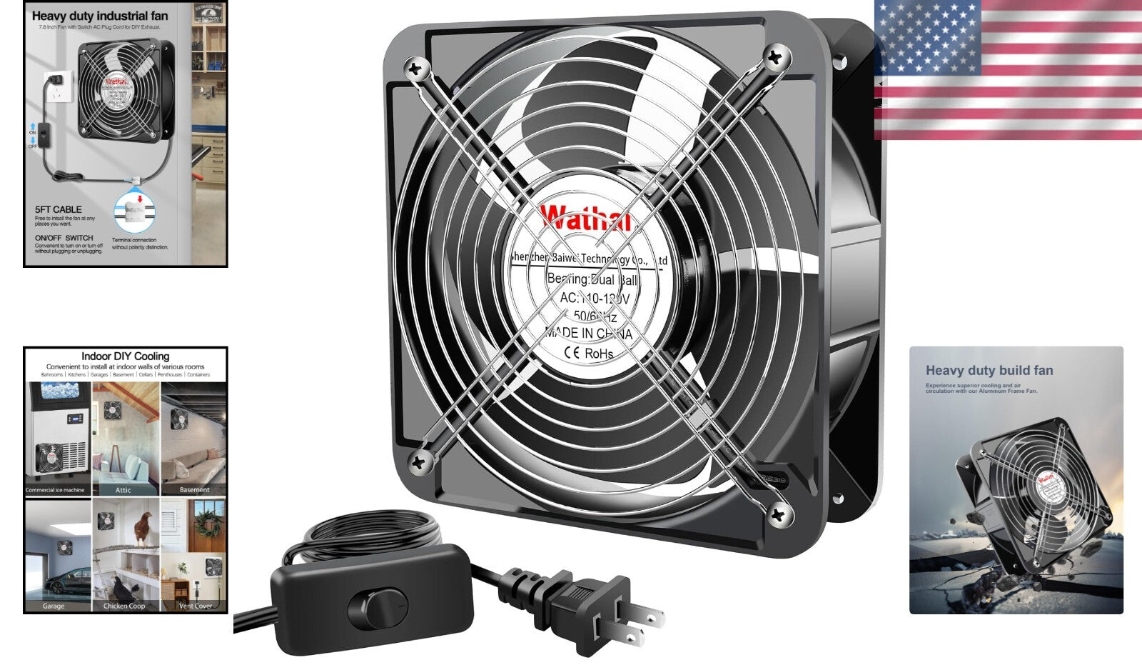 200mm Muffin Fan - High Airflow, Quiet Operation for Indoor Cooling