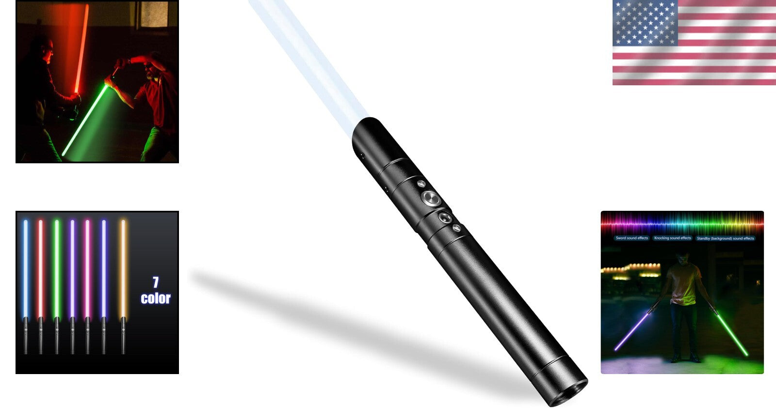 Metal Hilt 38-Inch Lightsaber with Sound Effects - Perfect for Cosplay & Dueling