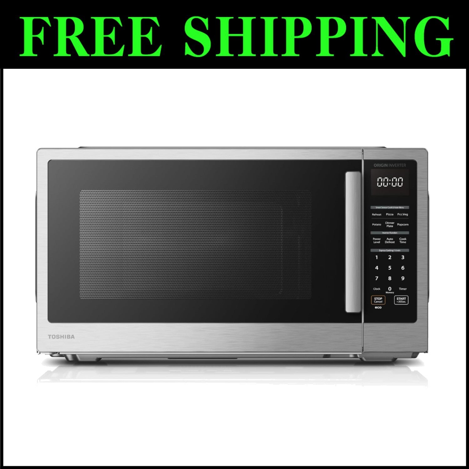 Versatile 1200W Stainless Steel Microwave with 16.5 Inch Turntable & Child Lock