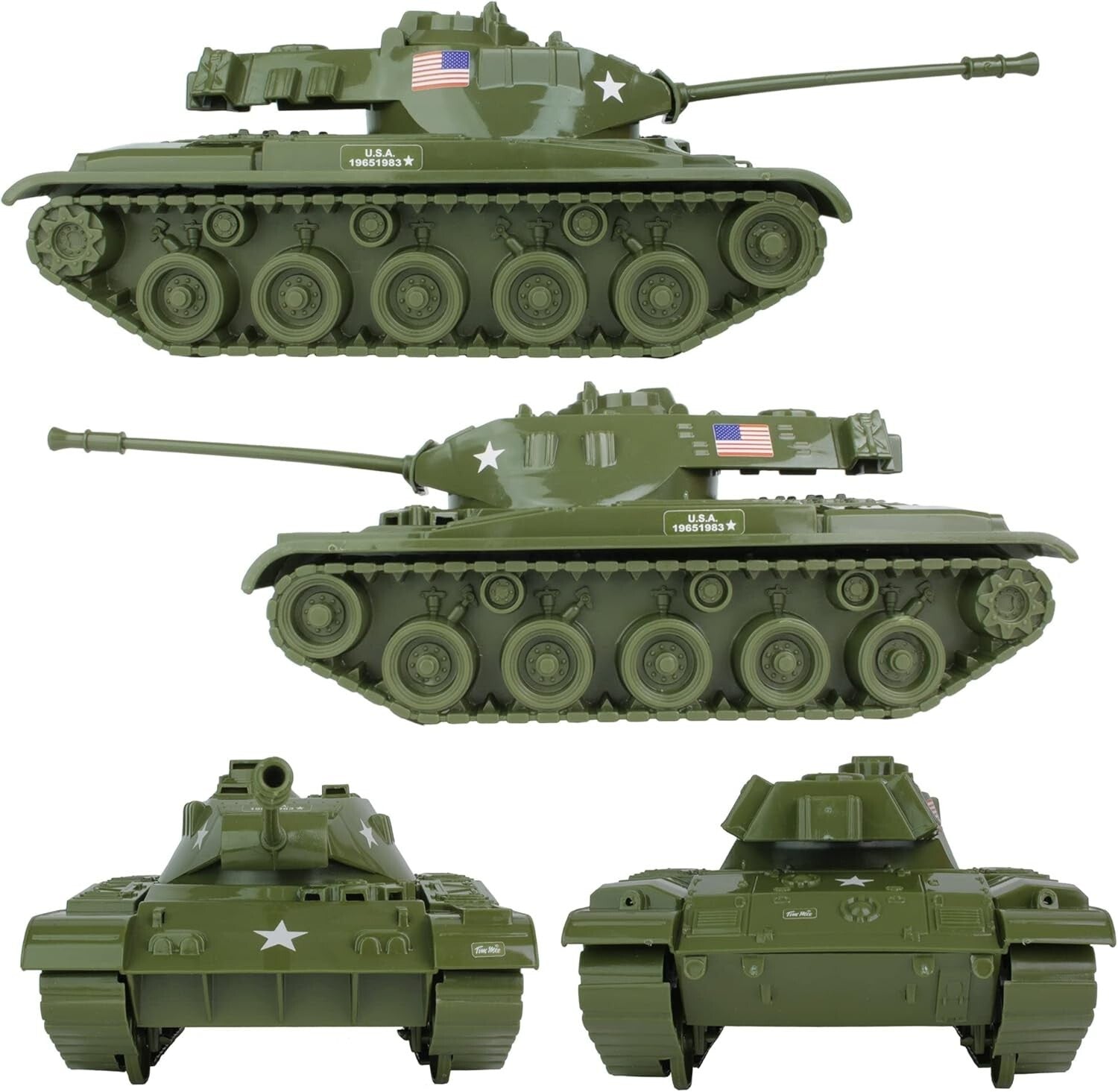 Large TimMee Walker Bulldog Tank Playset - 1:24 Scale with Soldier Figures