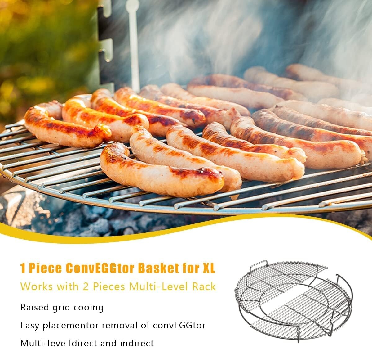 Big Green Egg 5-Piece Replacement Kit with Removable Rack for Enhanced Cooking