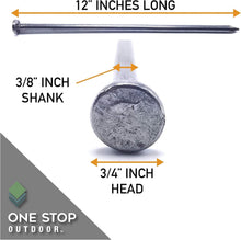 Load image into Gallery viewer, 25-Pack Heavy Duty 12-Inch Round Metal Landscape Edging Anchors - Versatile Use