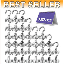 Load image into Gallery viewer, Industrial Grade Magnetic Hooks - 30LB Hold Strength, Set of 120 for All Needs