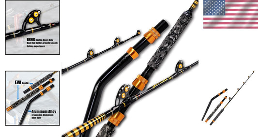 Non-Slip EVA Grip Trolling Rod - 6' Big Game Fishing Pole for Saltwater Use