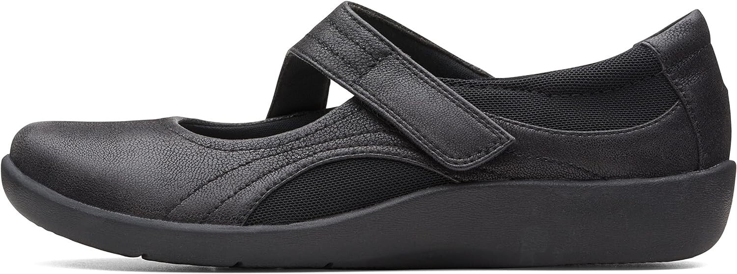 Comfortable Women's Sillian Bella Black Mary Jane Flats | Cloud Steppers Size 8W