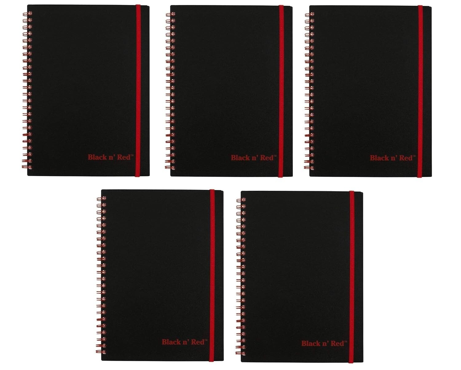 Lightweight Black n' Red Notebook with 70 Ruled Pages - Perfect for On-the-Go