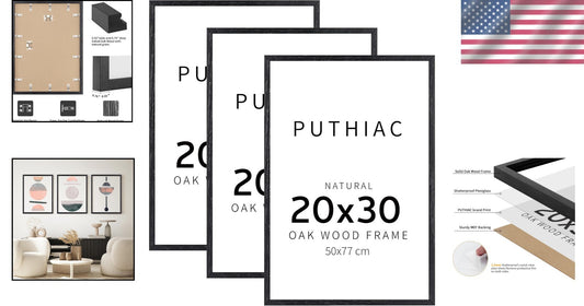 Gallery-Style 20x30 Black Oak Frame Set - Versatile Display for All Occasions