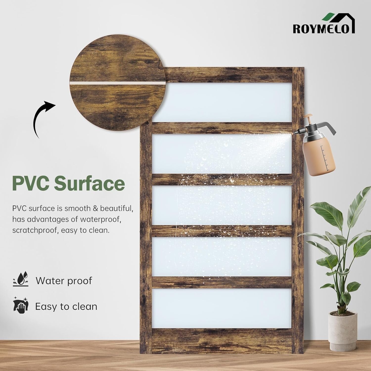 Elegant Brown LVL Wood Sliding Barn Door Kit - DIY Assembly with Frosted Glass