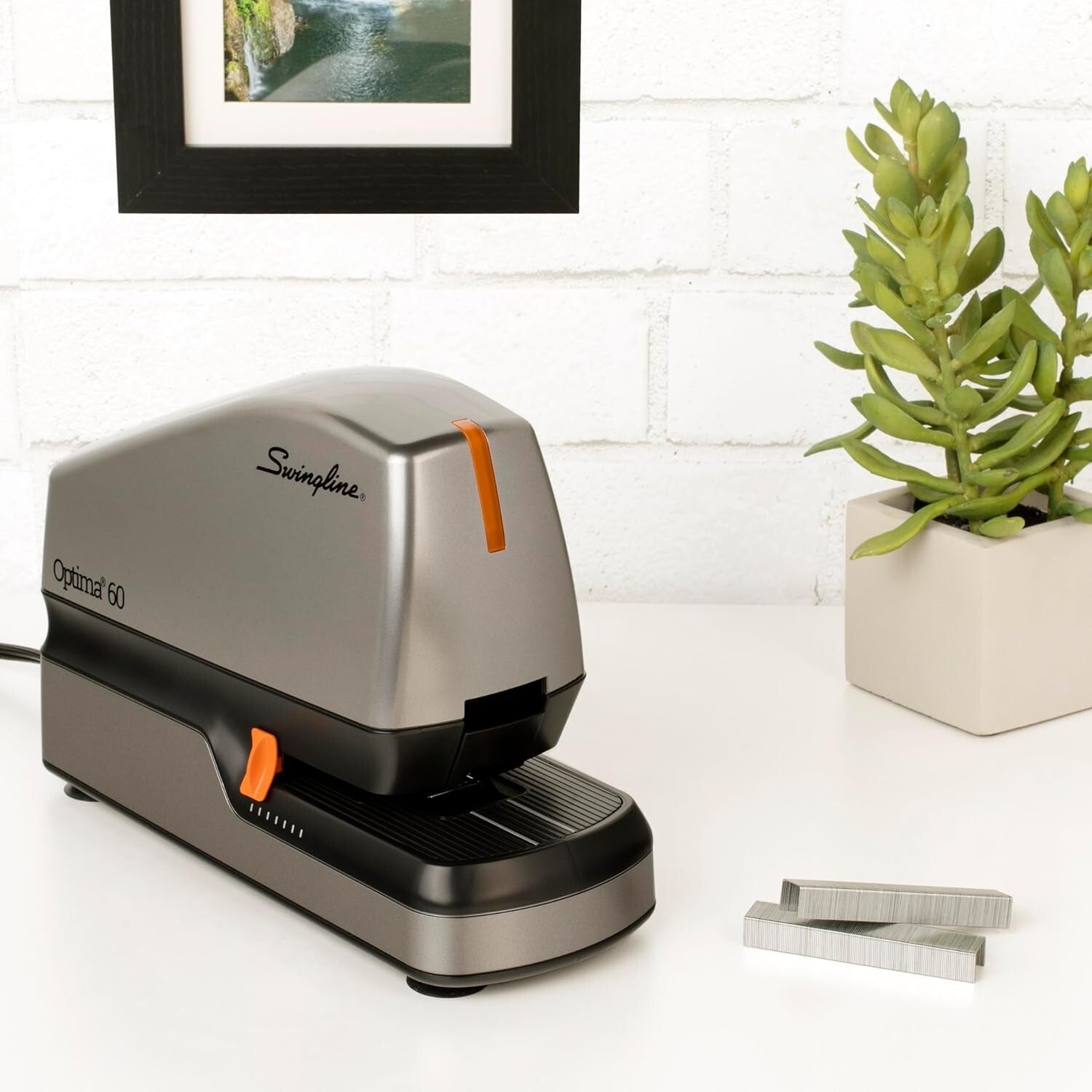 Modern Electric Stapler with 60-Sheet Capacity, QuickLoad & Low Staple Indicator