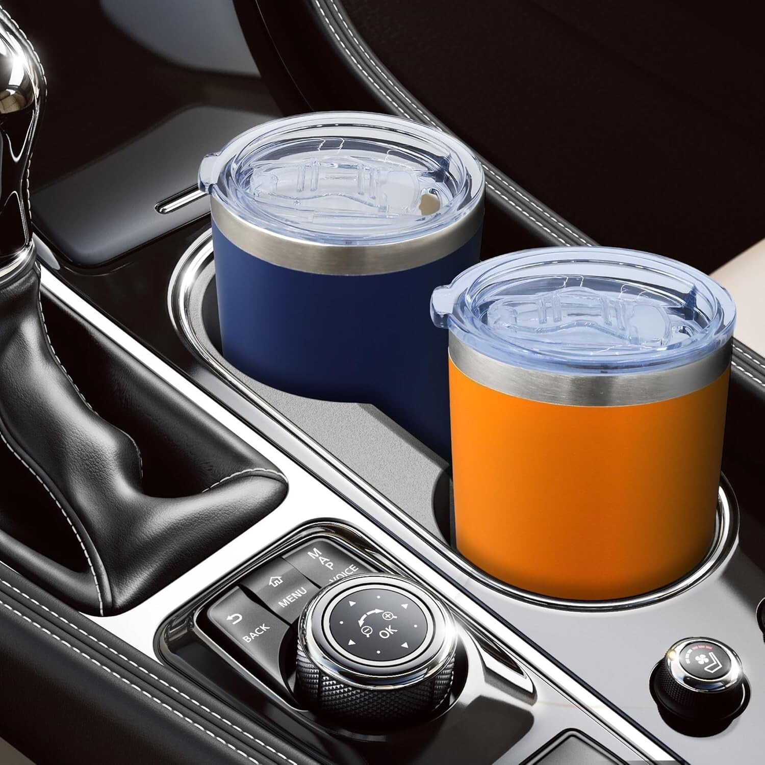 12 Pack Navy Blue Stainless Steel Tumblers with Lid - 20oz Insulated Travel Mugs