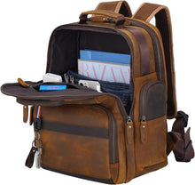 Load image into Gallery viewer, Vintage Leather 15.6" Laptop Backpack - Large Capacity Business Travel Bag
