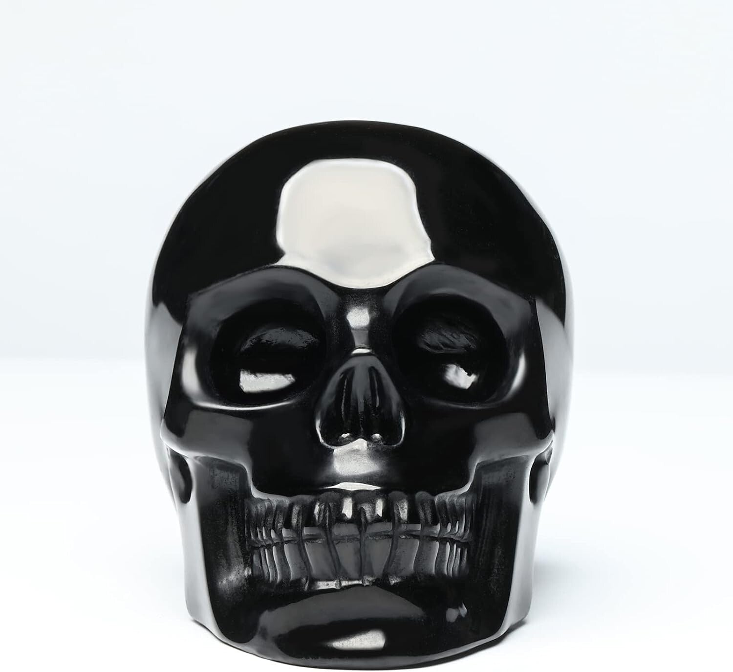 Gorgeous 5'' Black Obsidian Skull - Perfect for Halloween & Year-Round Décor