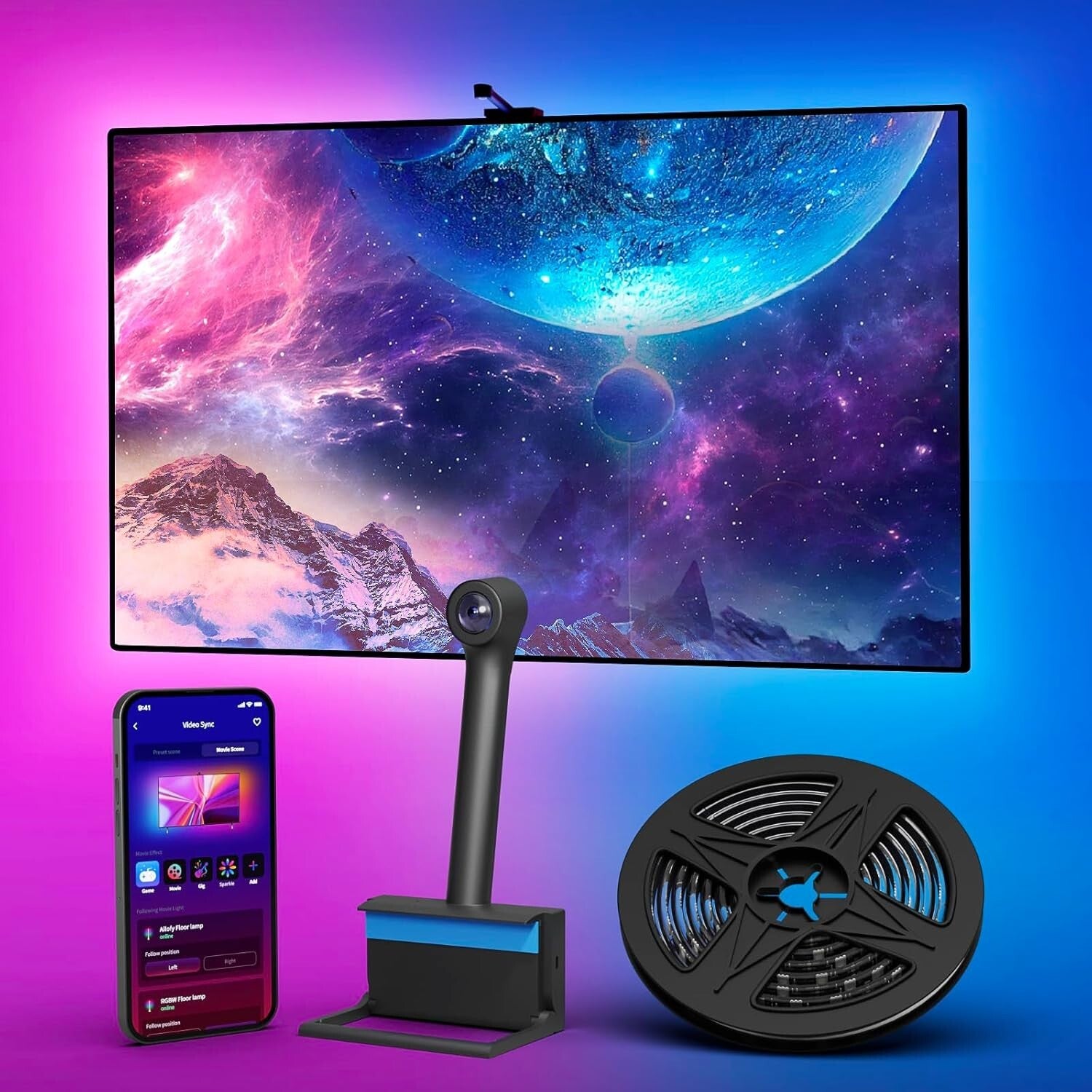 75-85” Smart TV LED Backlight with Camera - Immersive Color Sync & Voice Control