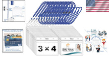 Load image into Gallery viewer, Clear Horizontal Name Tag Holders with Comfort Breakaway Lanyards – 100 Pack