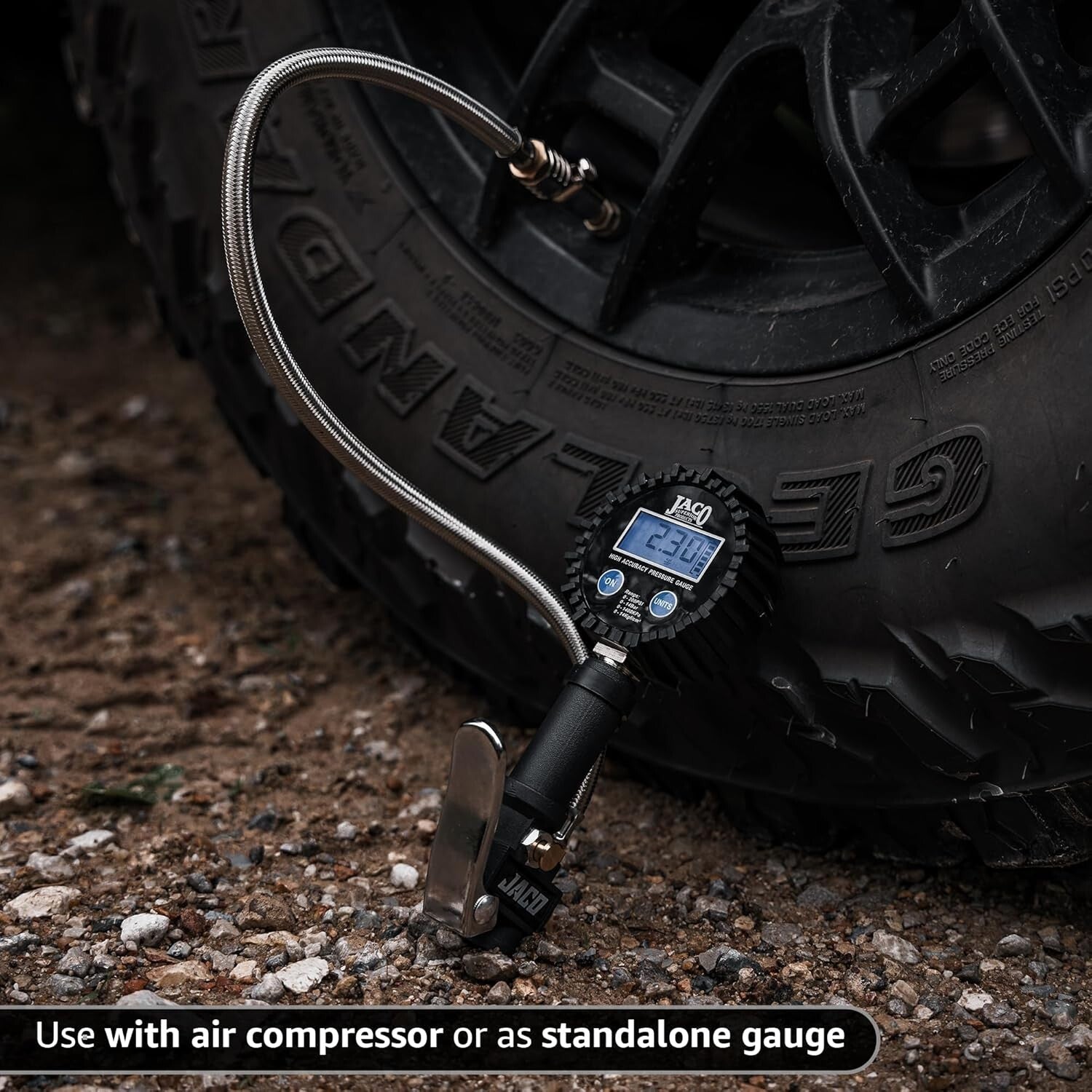 Heavy-Duty Tire Inflator with 200 PSI Gauge - ANSI 1A Accuracy for Precision